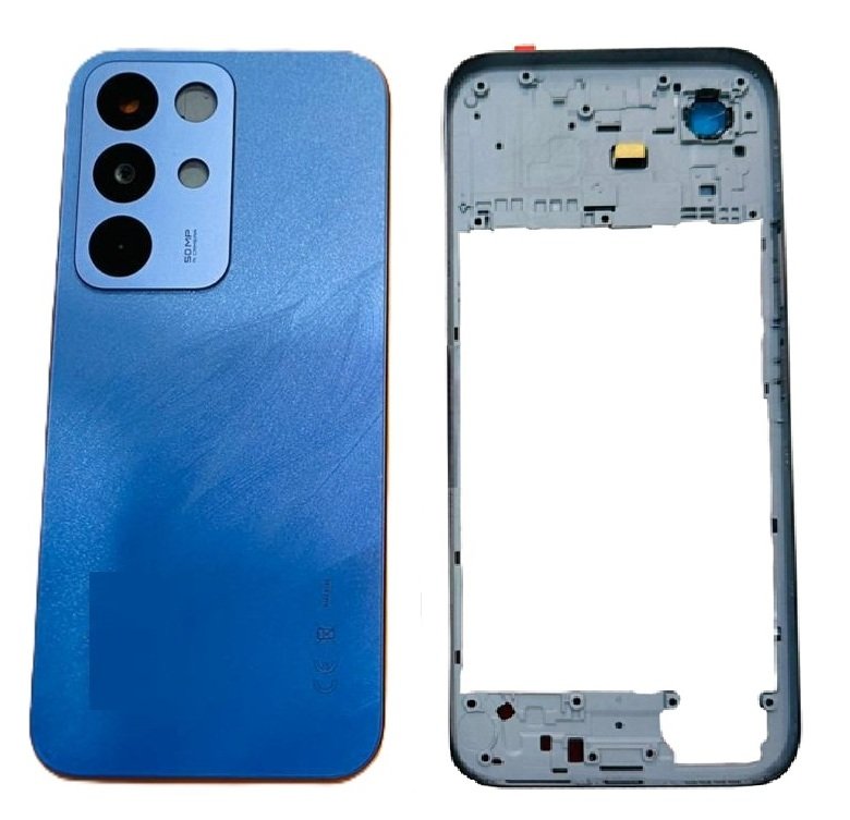 Realme C85 5G Full Body Housing Replacement Back Frame Middle Chassis with Side Keys – Blue, Brown & Purple Color: BLUE