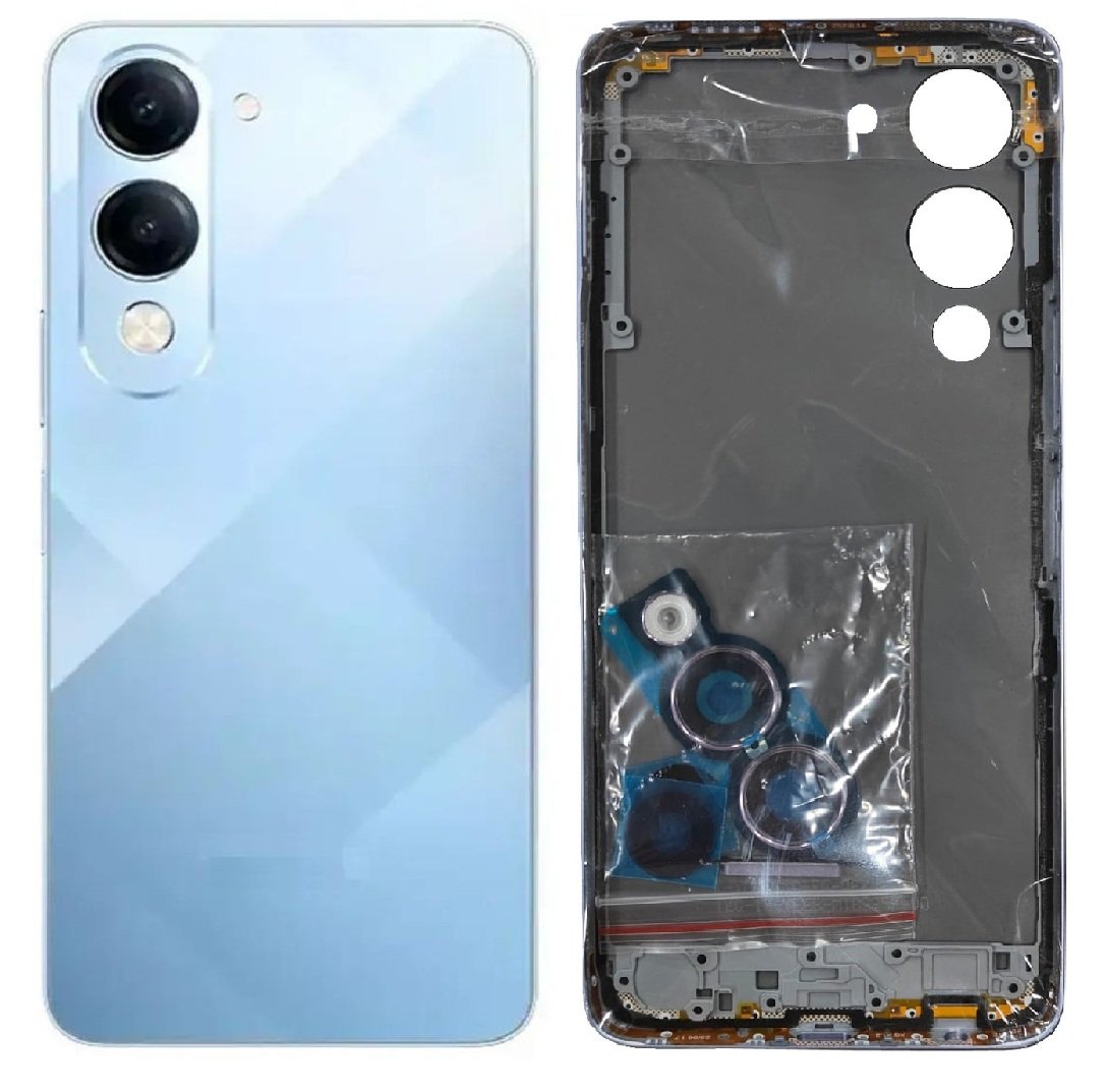 iQOO Z10 Lite 5G Full Body Housing Replacement Back Frame Middle Chassis with Side Keys – Blue & Green Color: BLUE