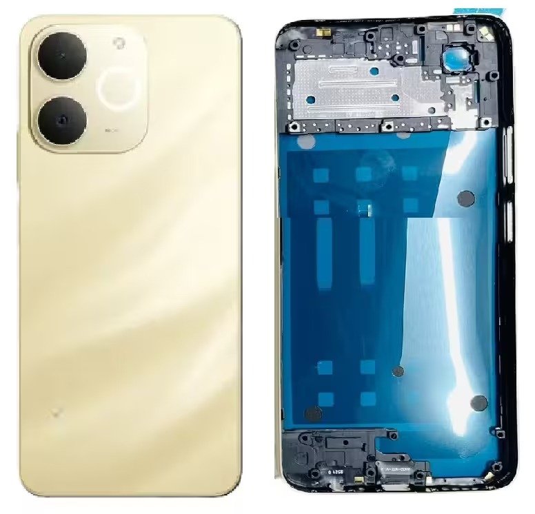 Realme Narzo 80 Lite 4G Full Body Housing Replacement Back Frame Middle Chassis with Side Keys – Blue, Black & Gold